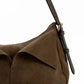 Classic Suede Shoulder-Bag with Detachable Straps