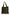 Solid Leather Tote Bag with Fur Trim