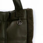 Solid Leather Tote Bag with Fur Trim