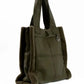 Solid Leather Tote Bag with Fur Trim