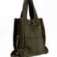 Solid Leather Tote Bag with Fur Trim