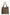 Solid Leather Tote Bag with Fur Trim