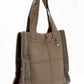 Solid Leather Tote Bag with Fur Trim