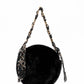 Fur Bag with Chain-Link Shoulder Strap