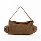 Suede Ribbed Shoulder-Bag with Side Zipped Pockets