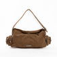 Suede Ribbed Shoulder-Bag with Side Zipped Pockets