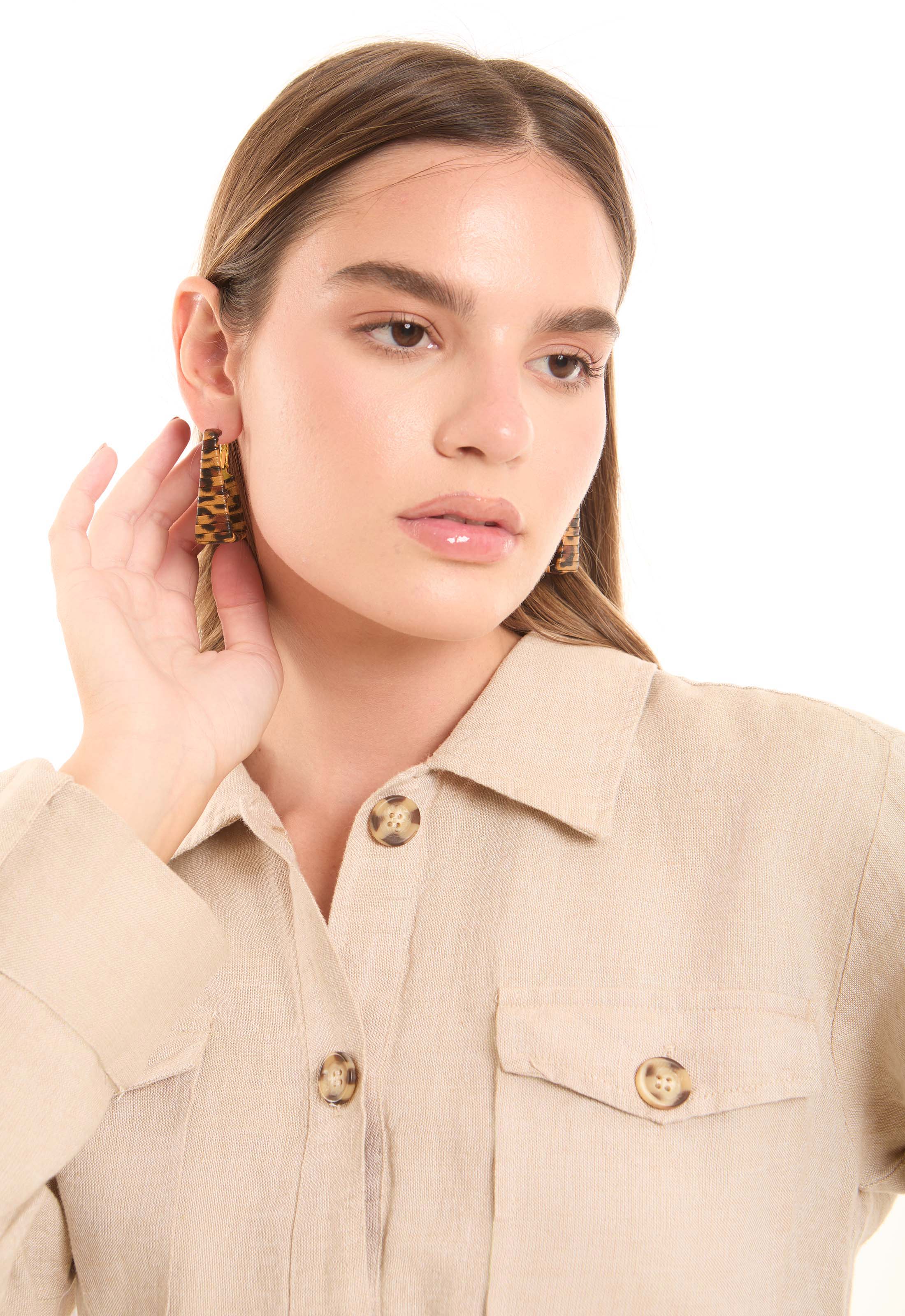 Woven Pattern Drop Earrings