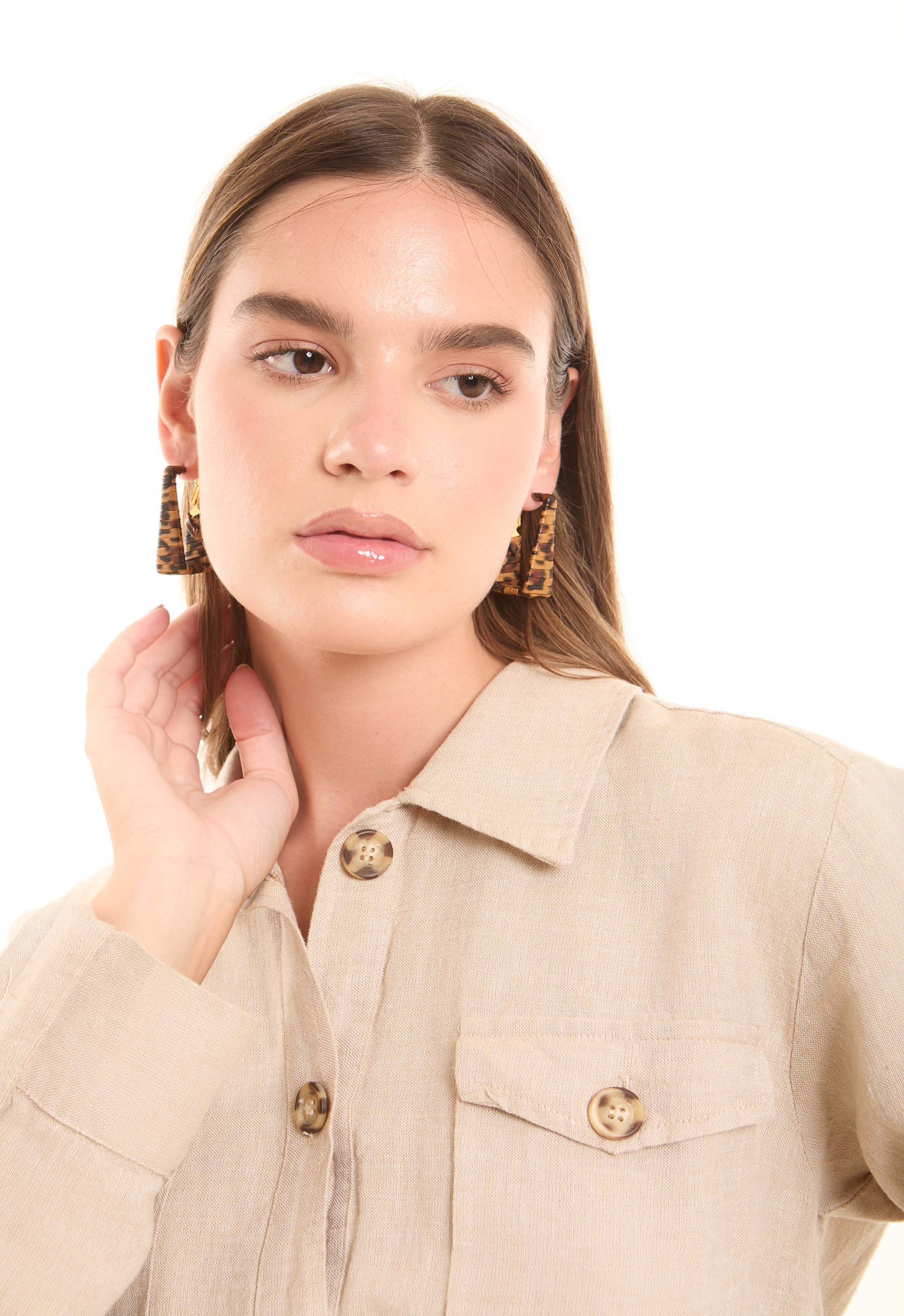 Woven Pattern Drop Earrings