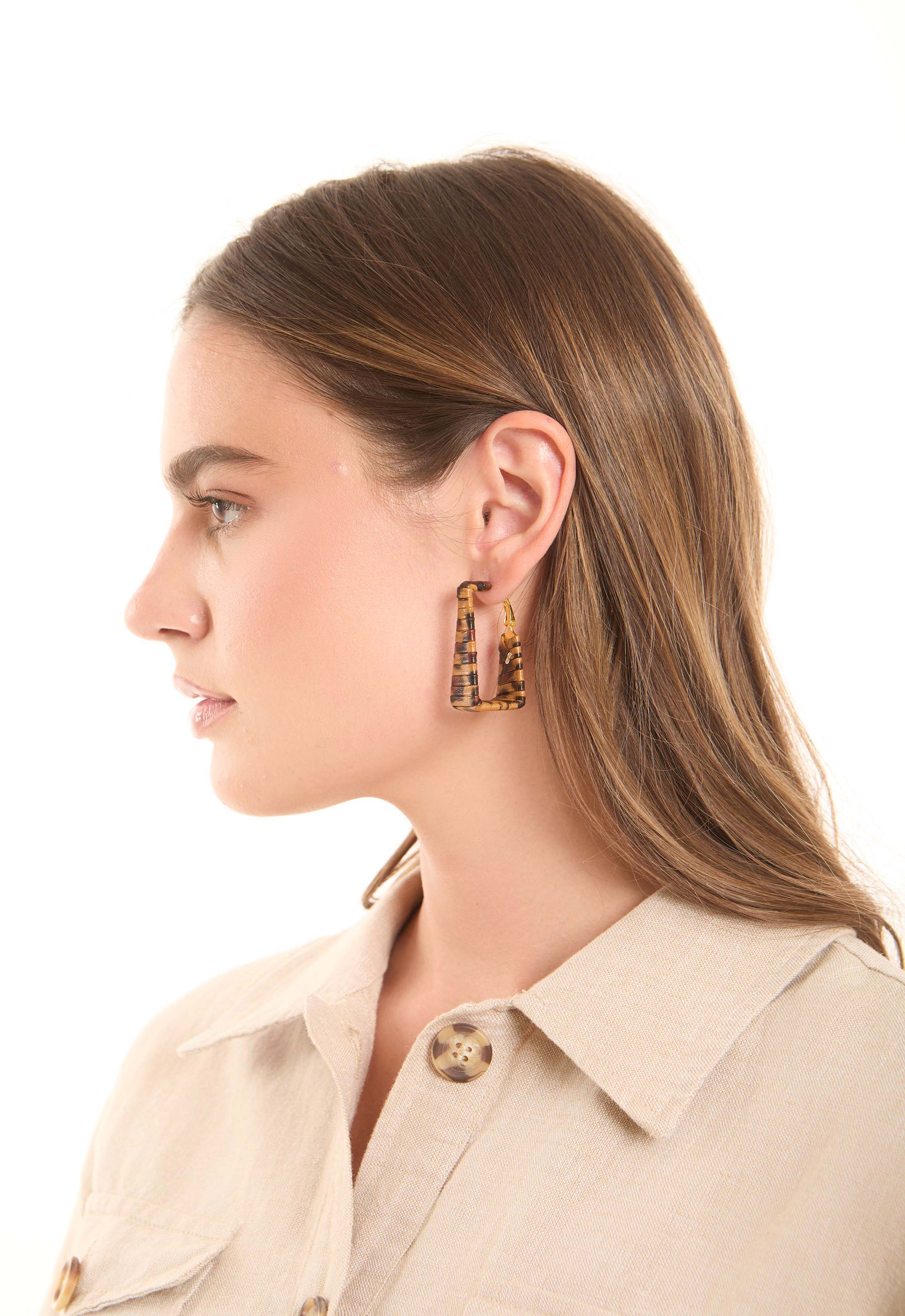 Woven Pattern Drop Earrings