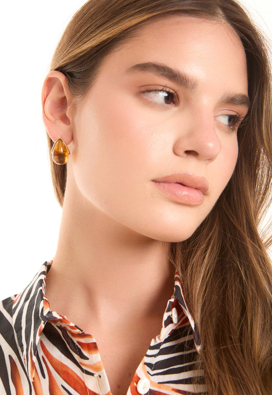 Amber Swirl Hoop Earrings