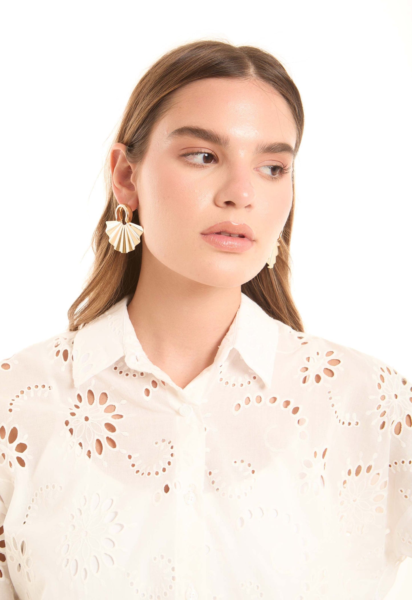 Iron Fan-Shaped Earrings