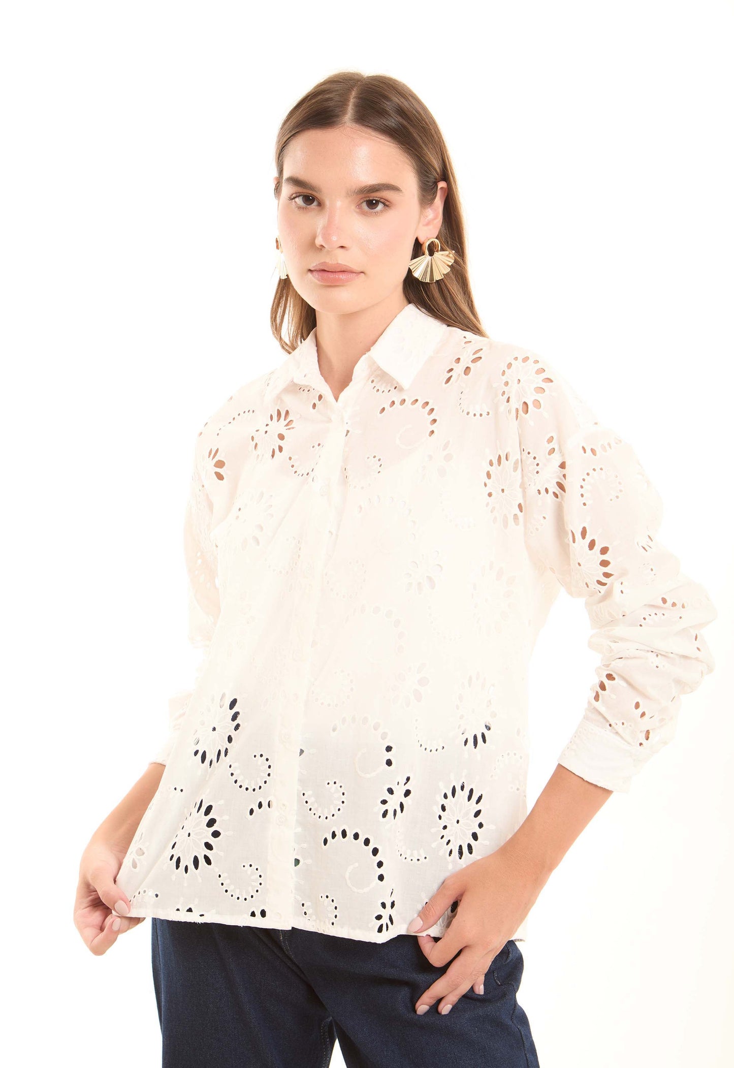 Iron Fan-Shaped Earrings