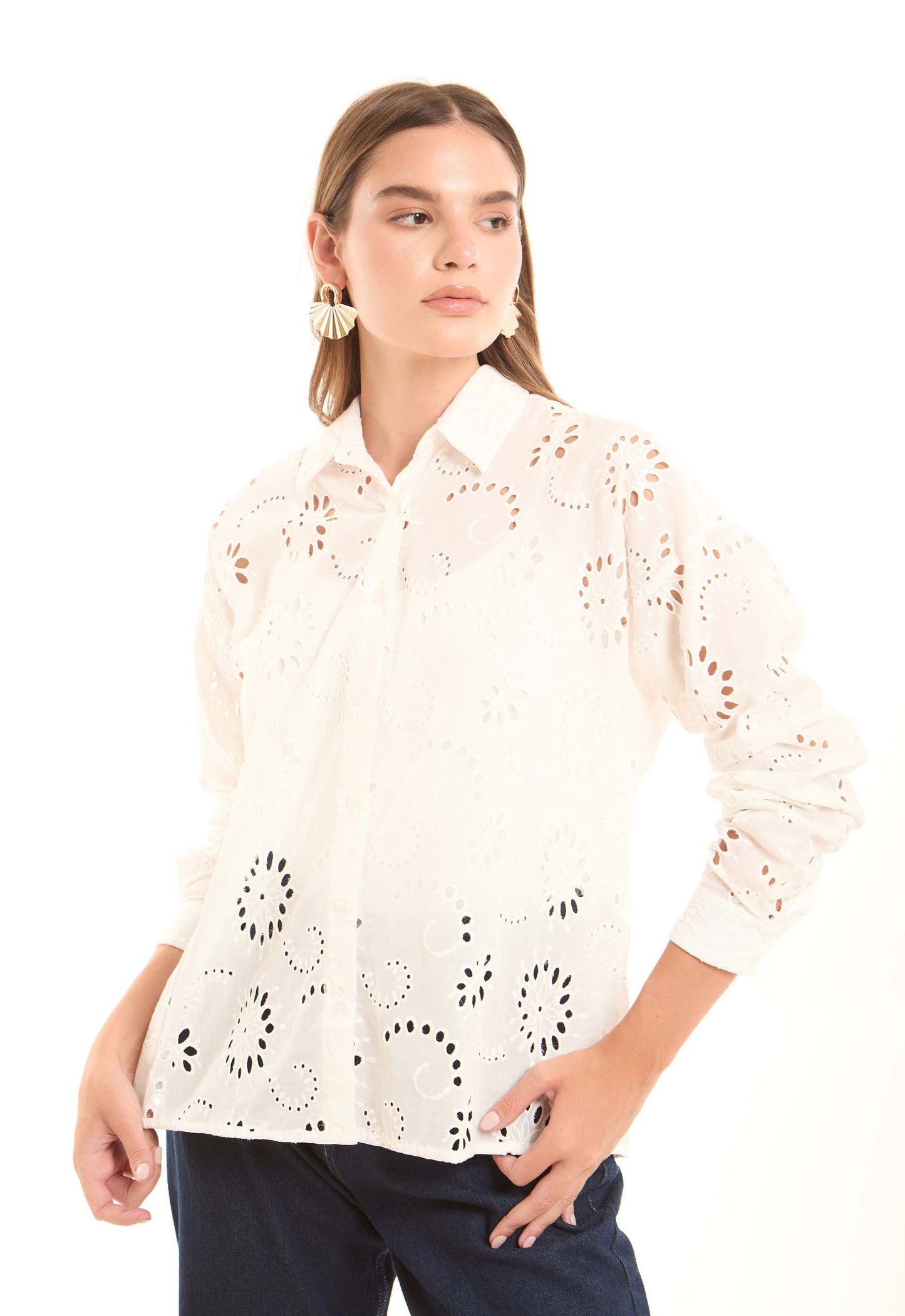 Iron Fan-Shaped Earrings