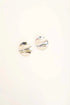 Silver Textured Round Stud Earrings