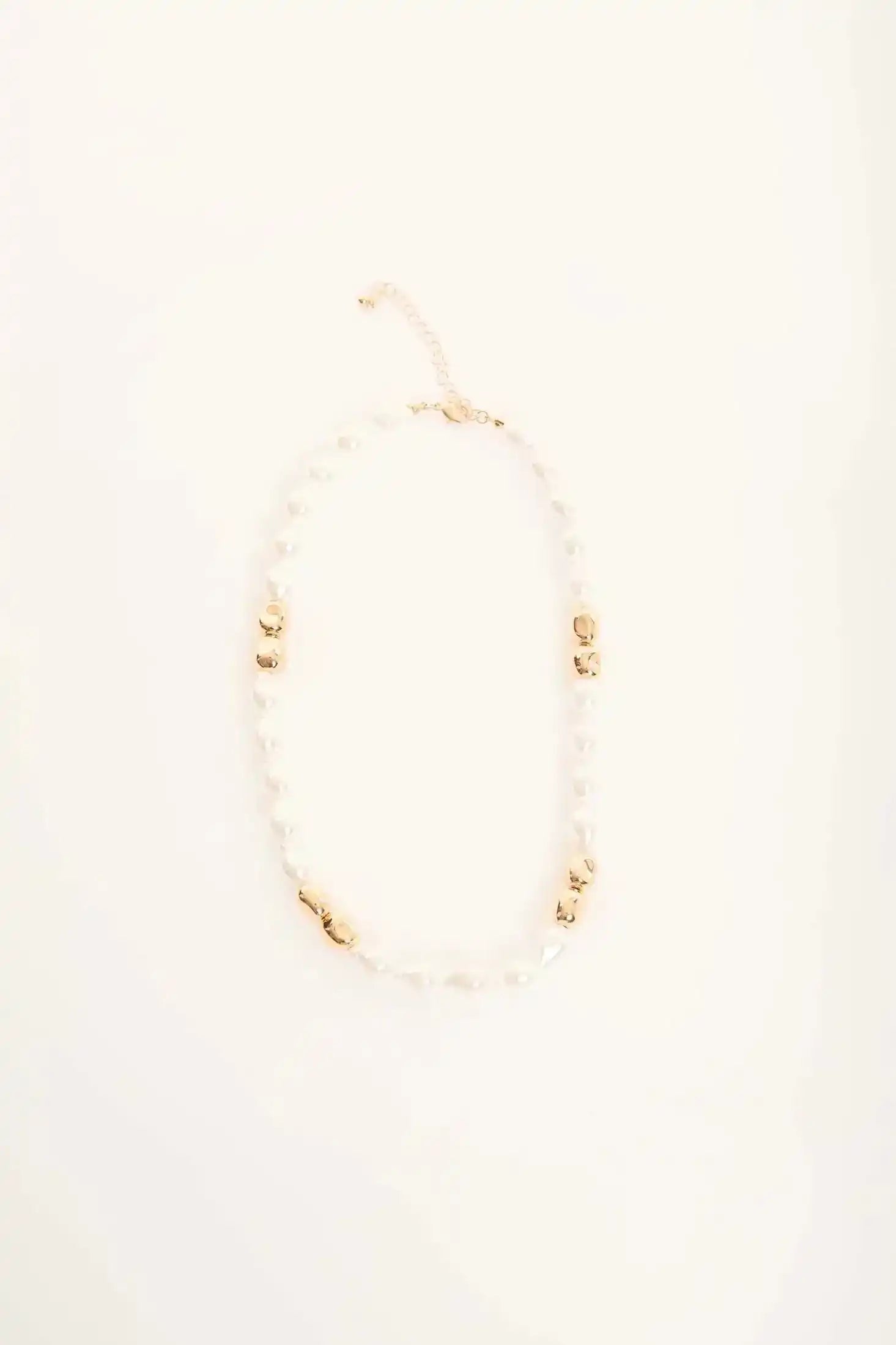 White with Golden Beads Harmony Necklace