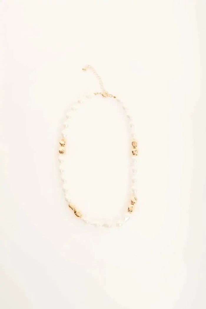 White with Golden Beads Harmony Necklace