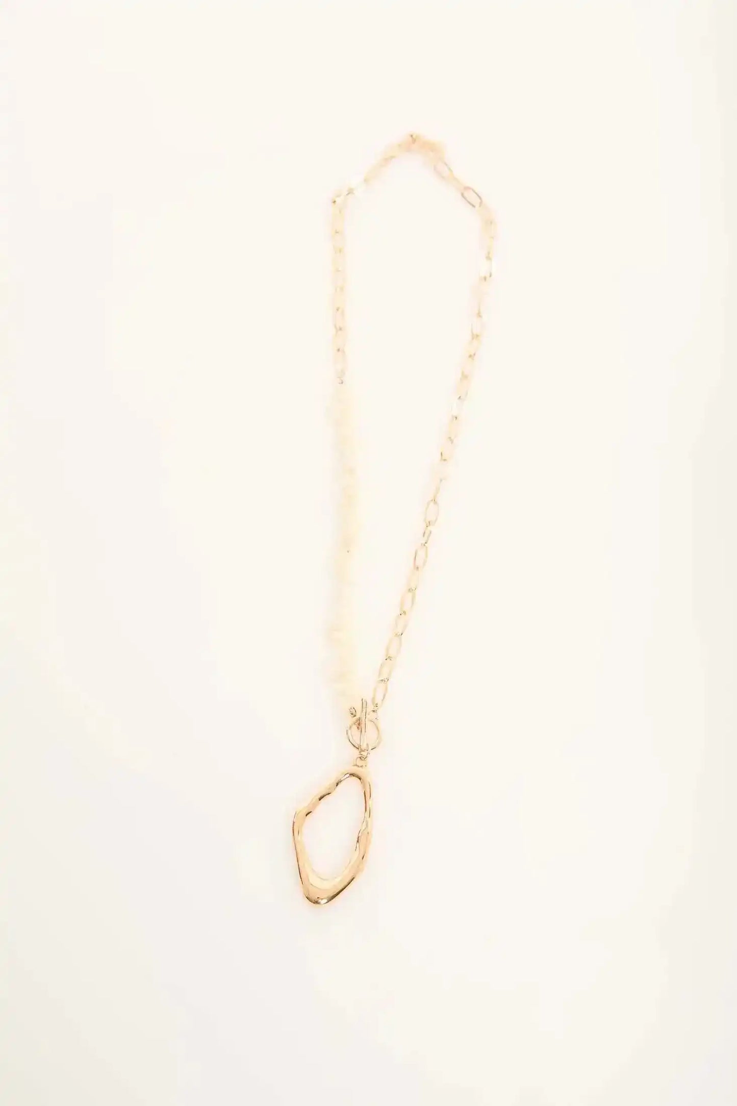Glossy Metallic Pendant Chain Necklace