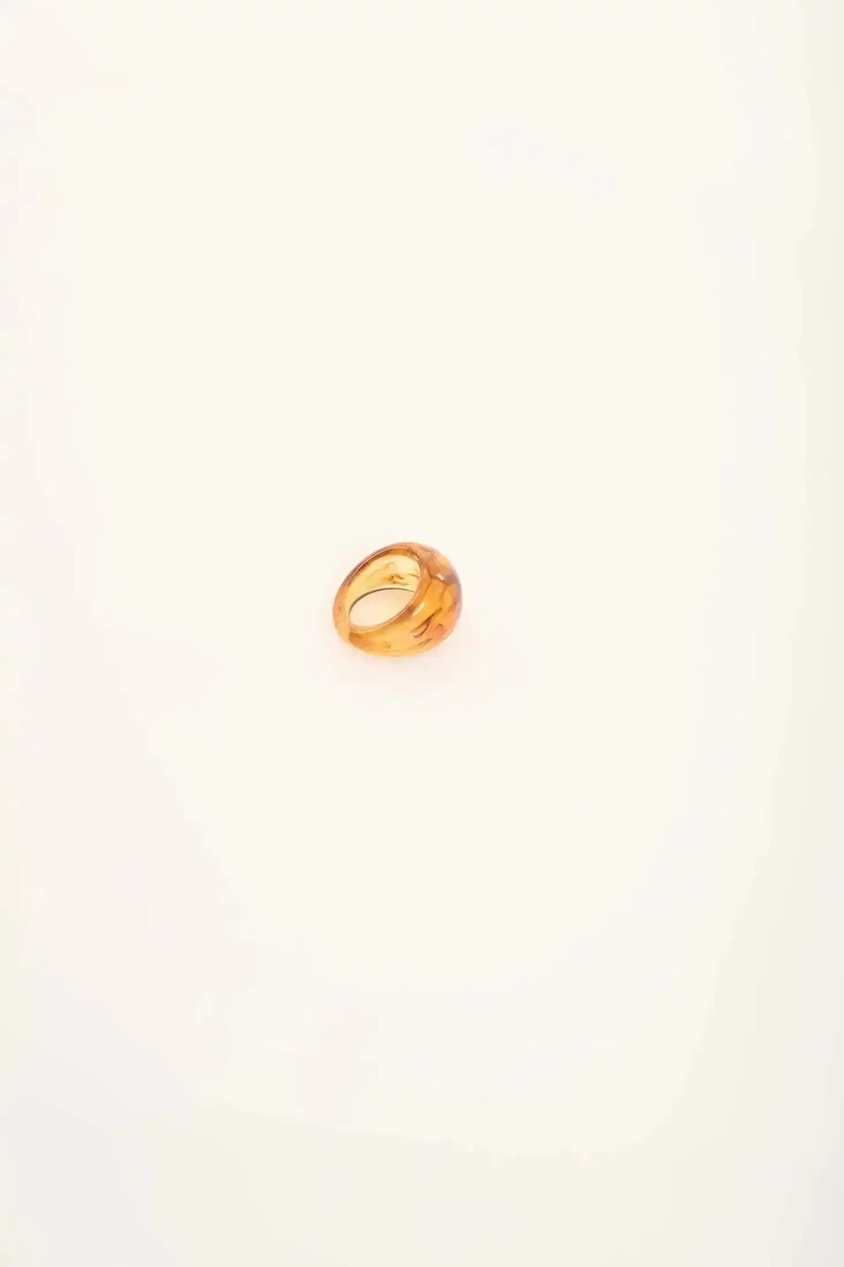 Wide Amber Swirl Plastic Ring Design