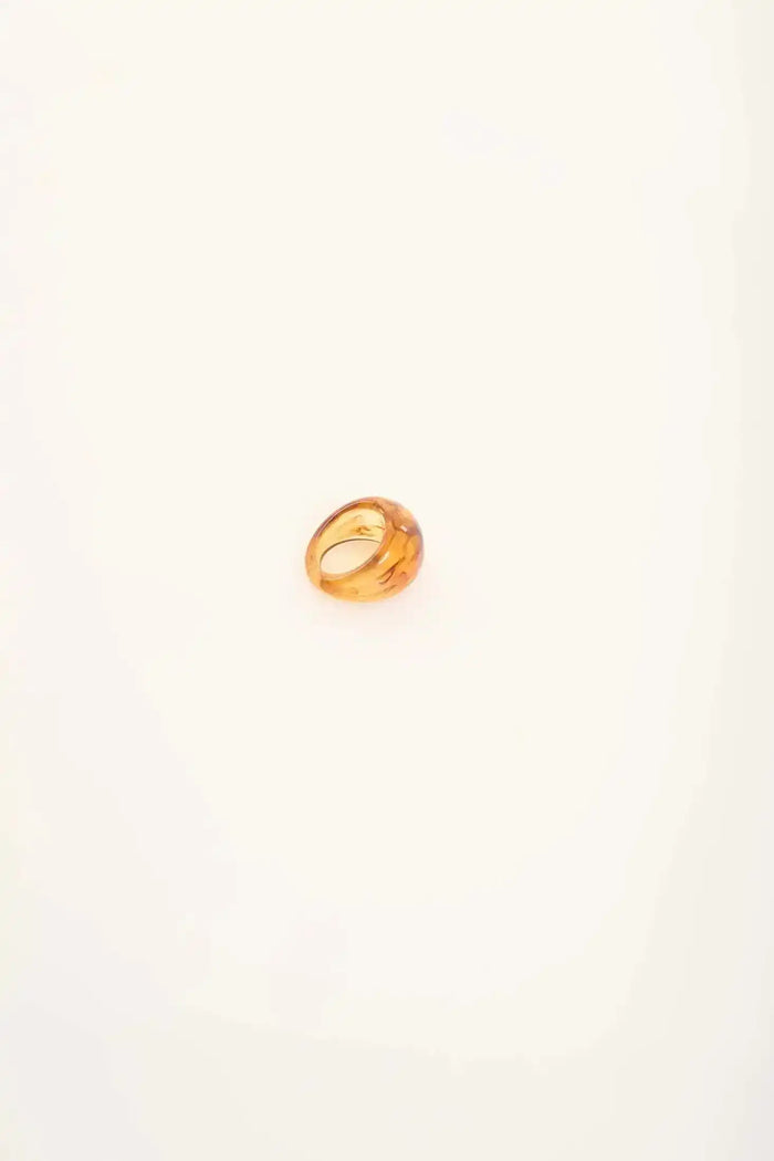 Wide Amber Swirl Plastic Ring Design