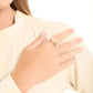 Dual Stud and Pearl Open Ring Design