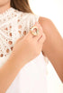 Abstract Hollow Ring in Gold Finish