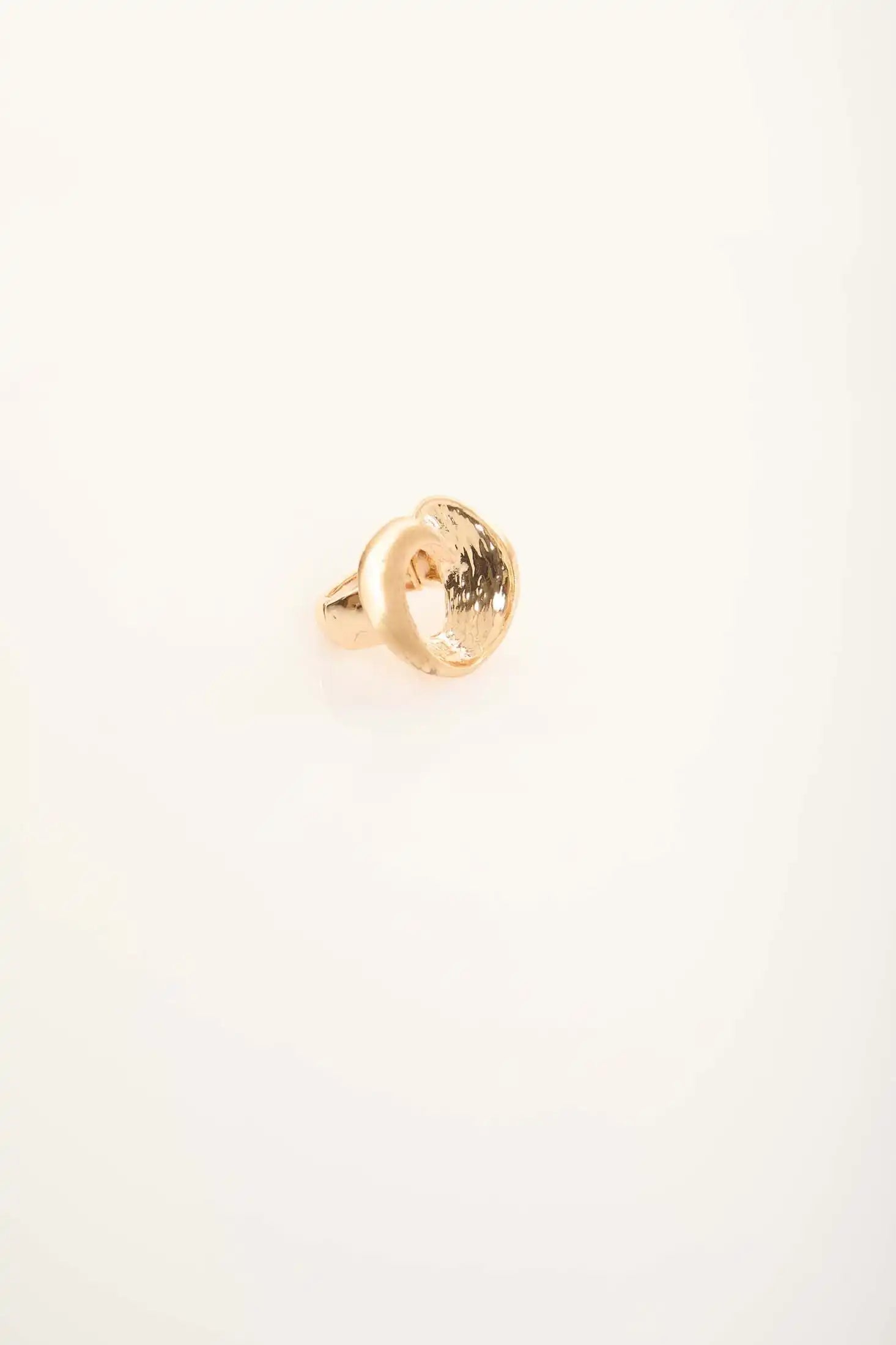 Abstract Hollow Ring in Gold Finish