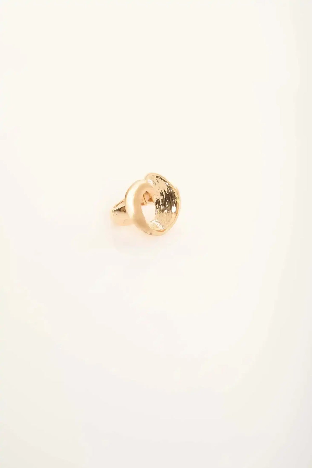 Abstract Hollow Ring in Gold Finish