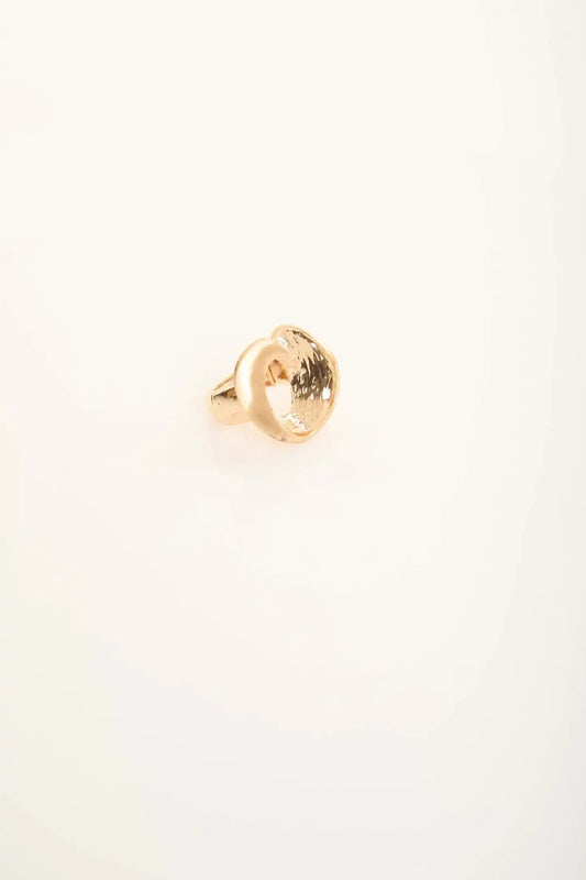 Abstract Hollow Ring in Gold Finish