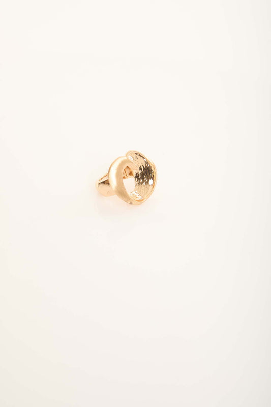 Abstract Hollow Ring in Gold Finish