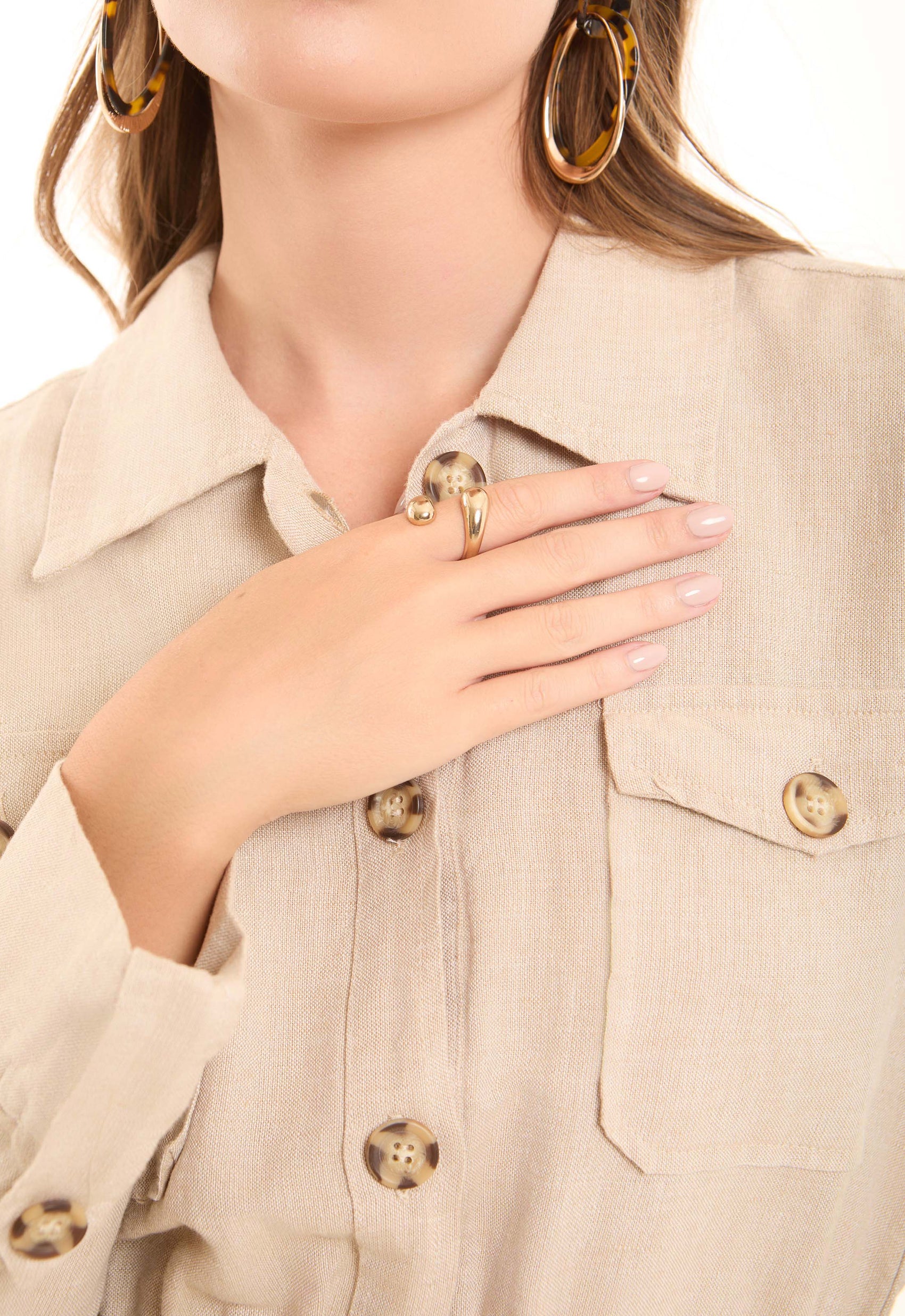 Elegant Open Dome Gold Ring