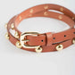 Coral Studded Leather Belt