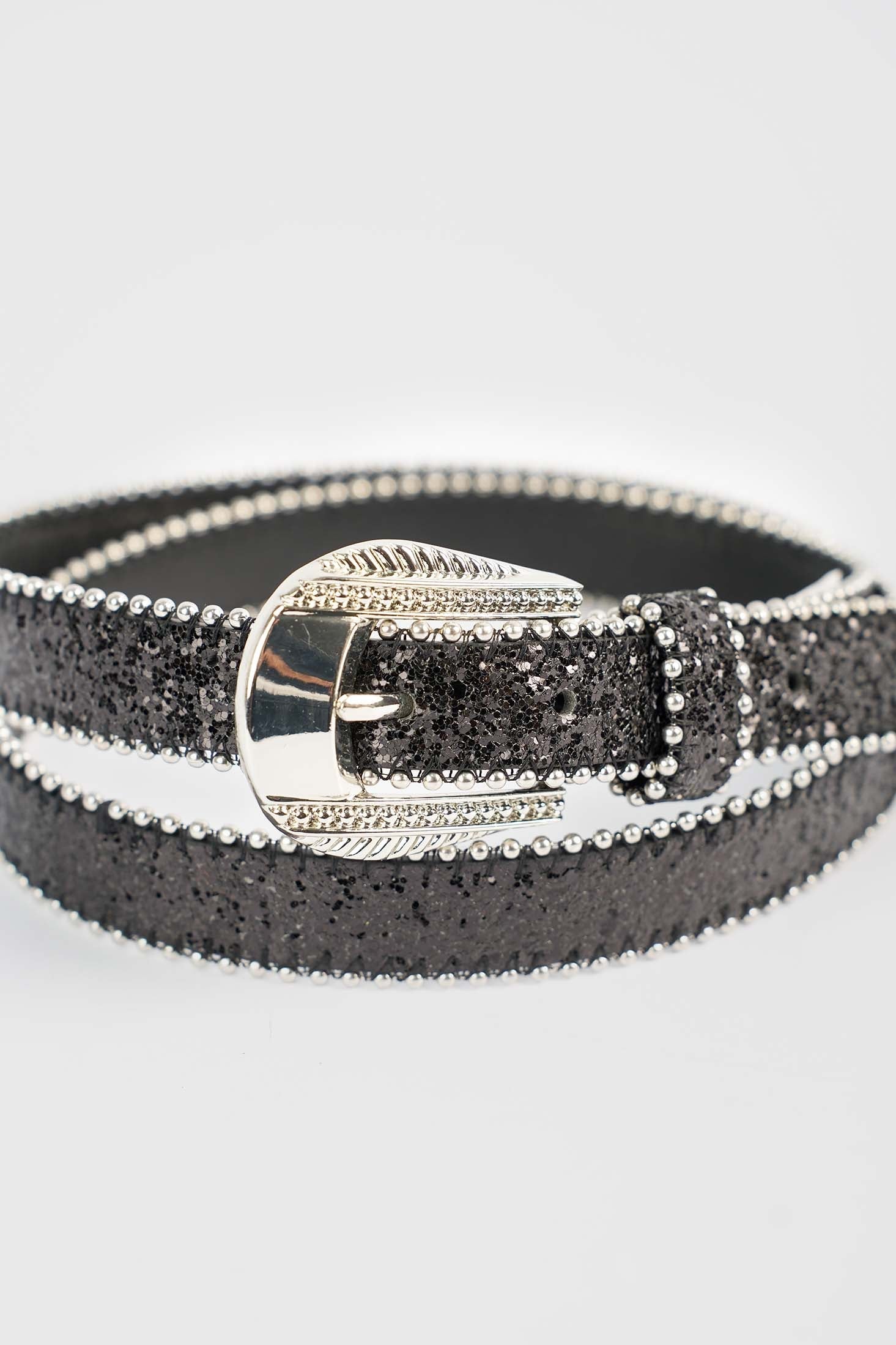 Midnight Crystal-Trim Belt