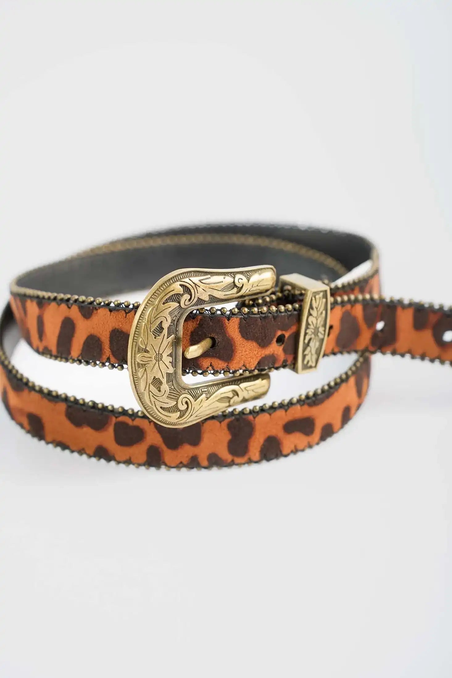 Leopard Western Embossed Belt