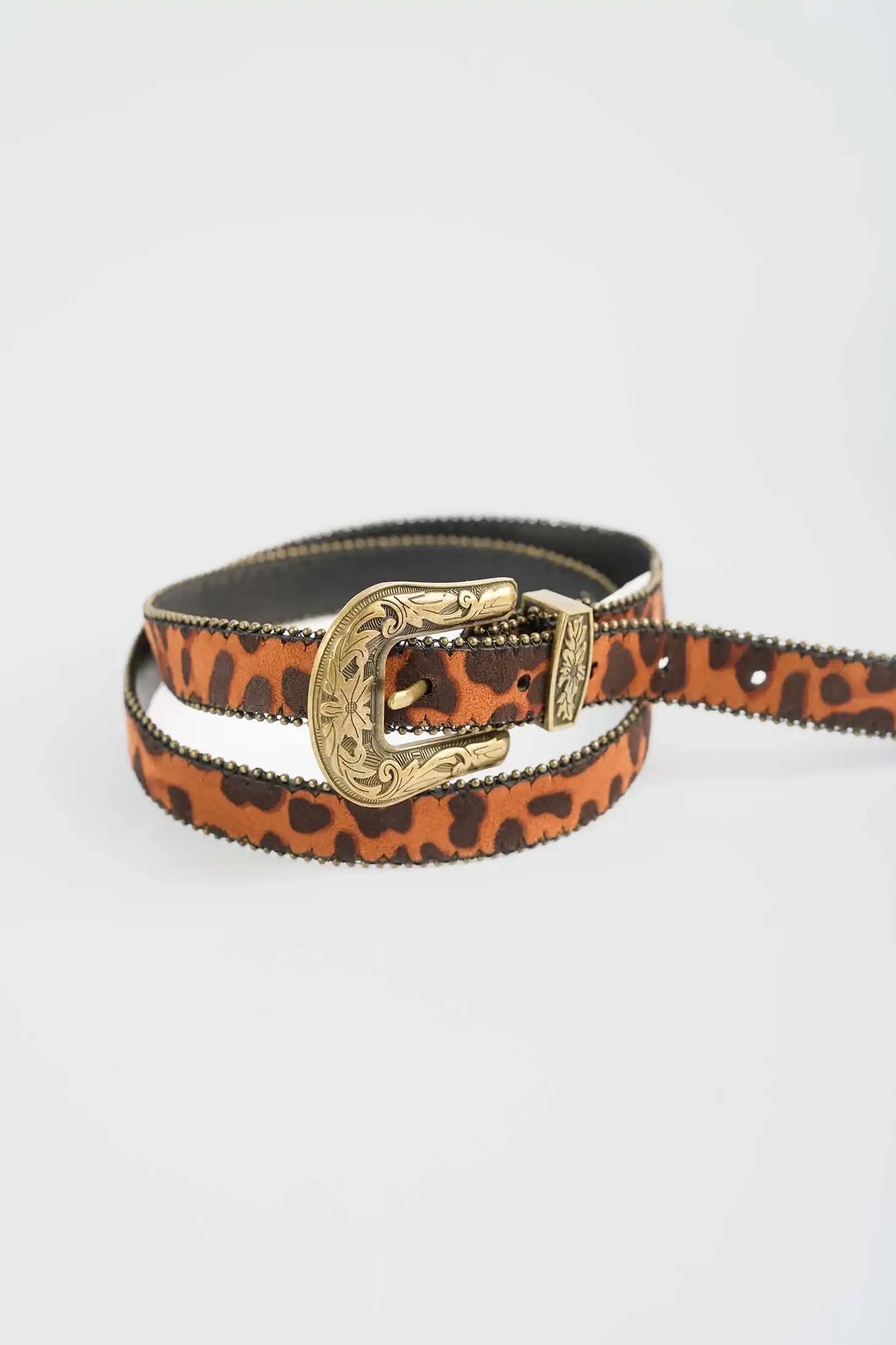 Leopard Western Embossed Belt