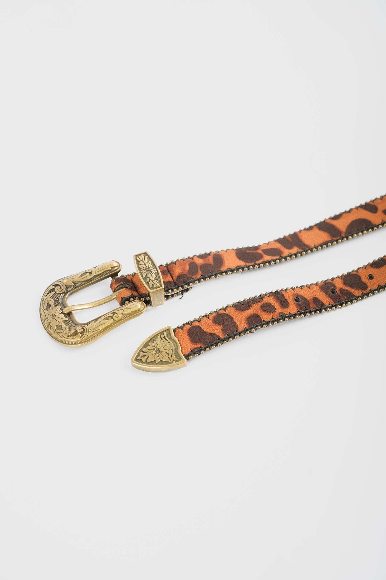 Leopard Western Embossed Belt