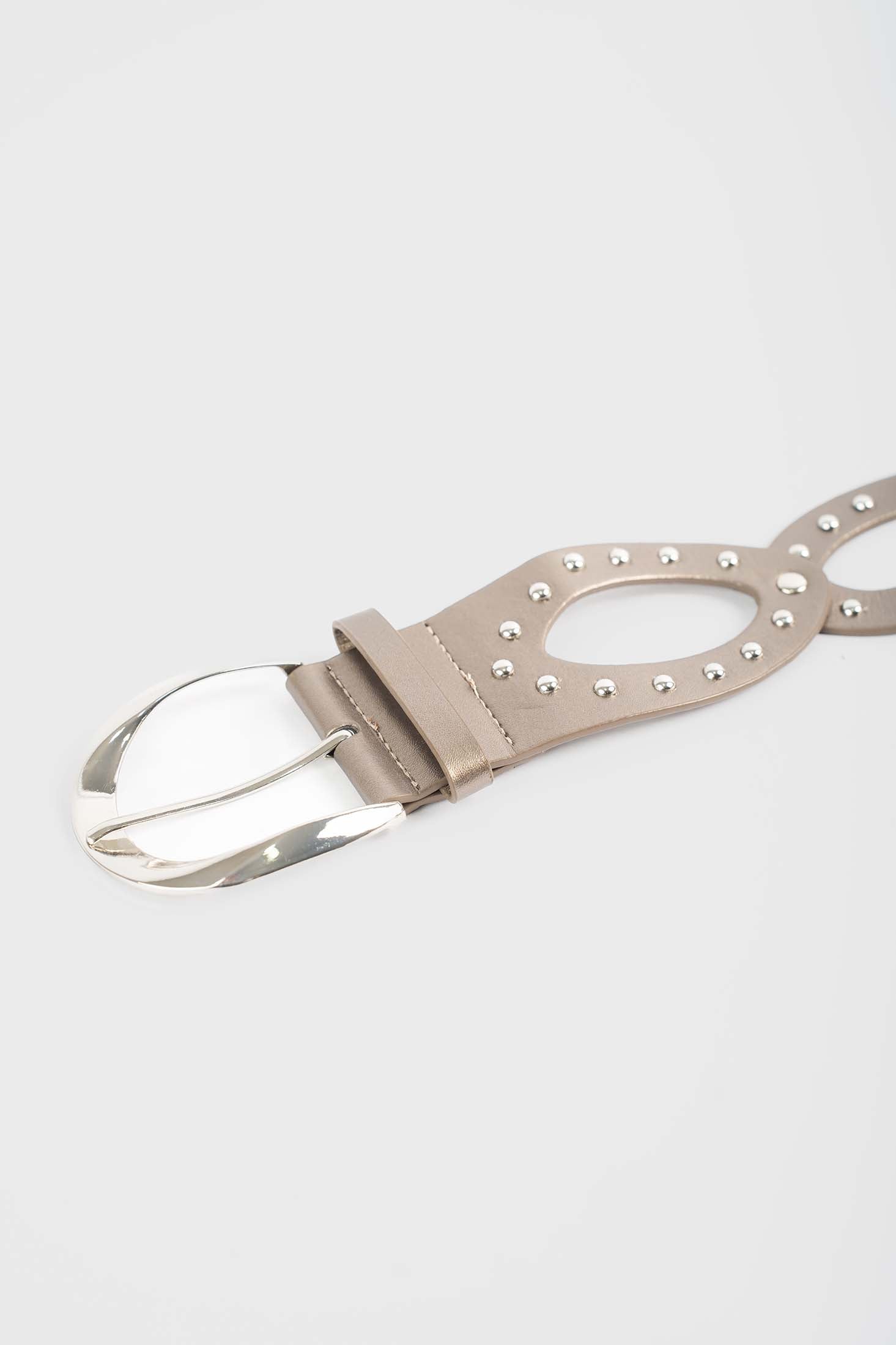 Elegant Oval-Link Studded Belt
