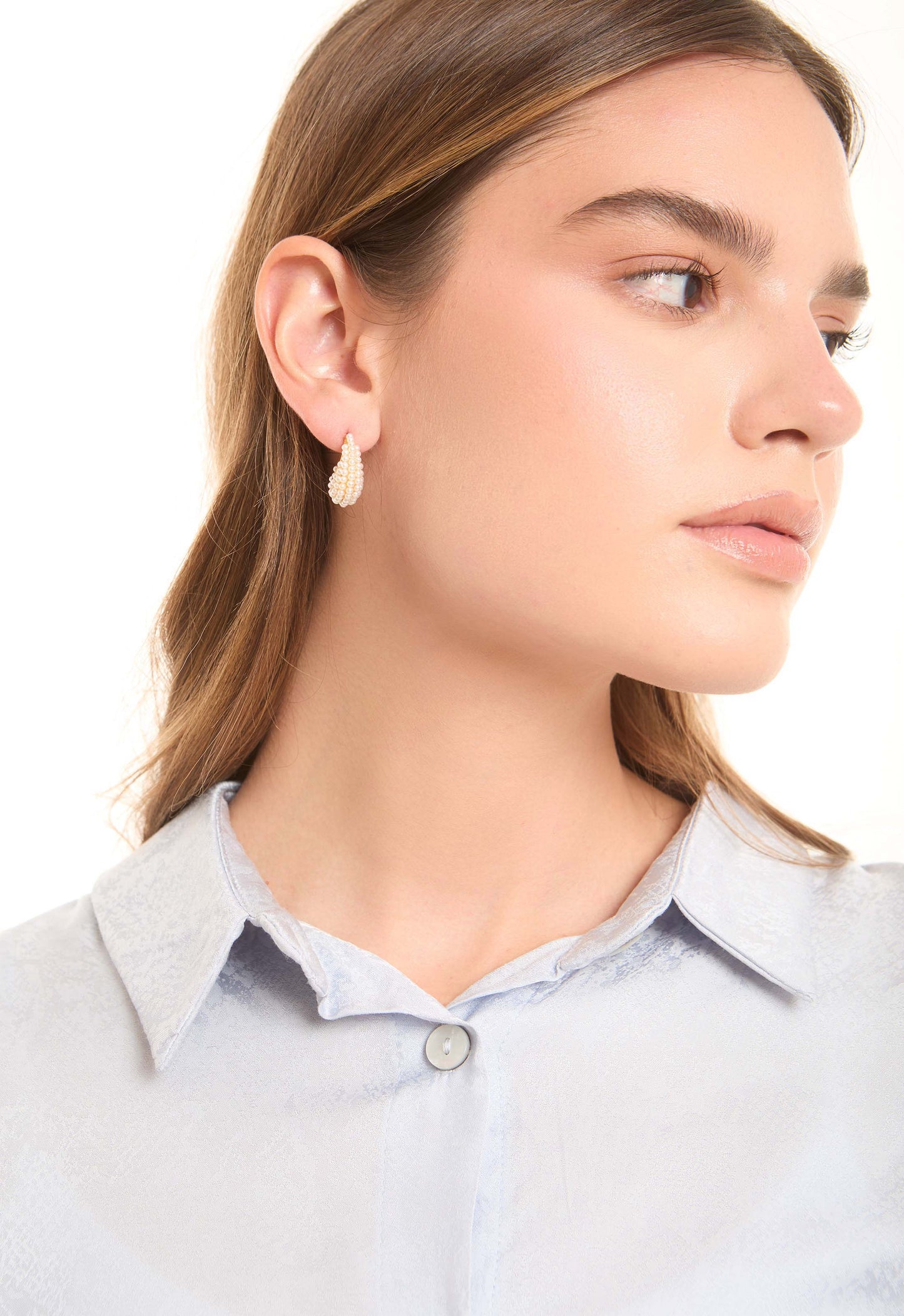 Beaded Teardrop Stud Earrings