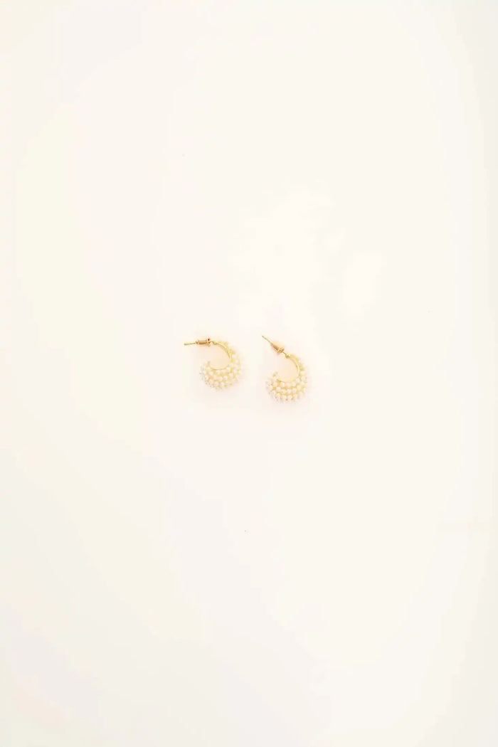 Beaded Teardrop Stud Earrings