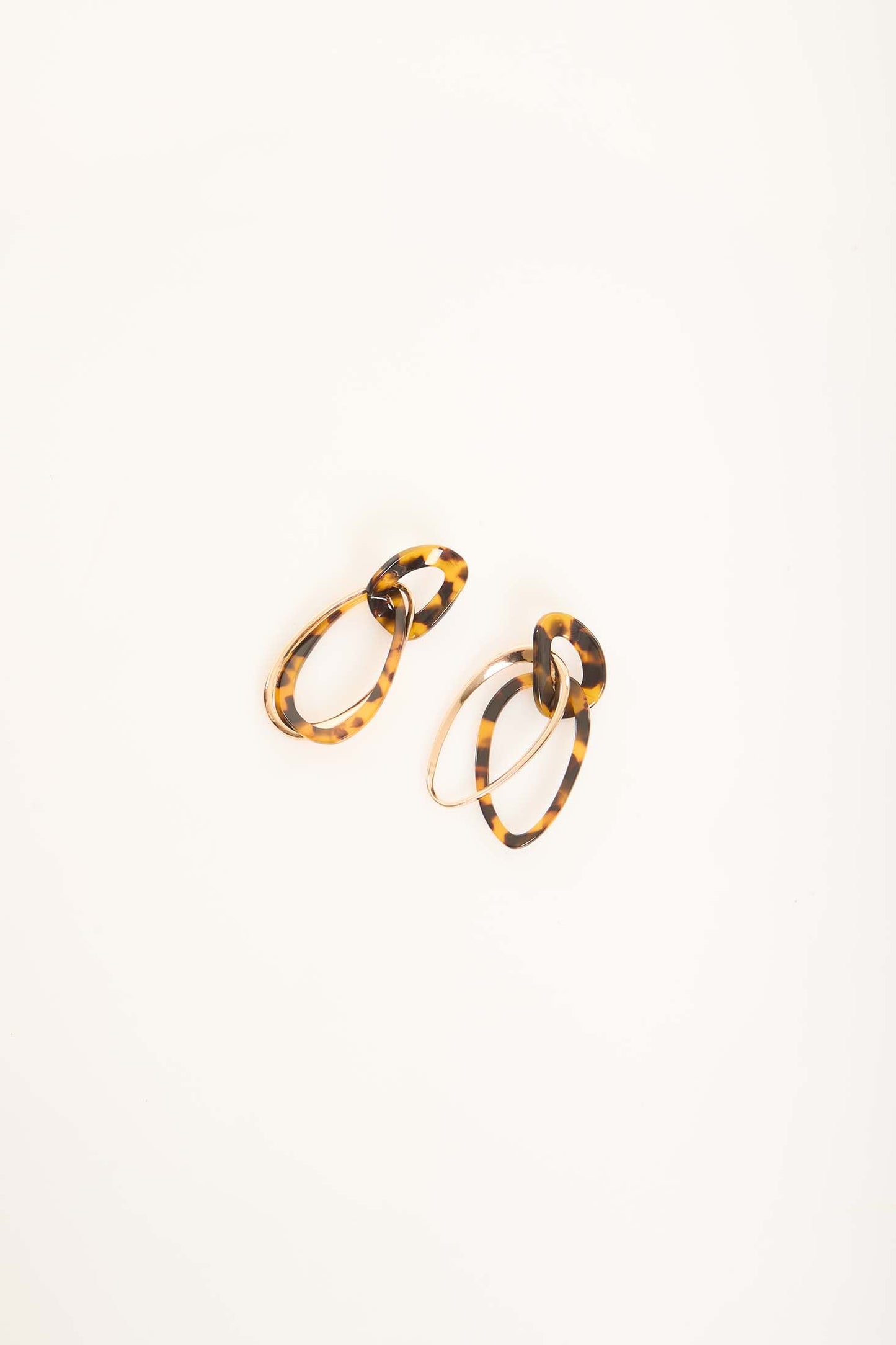 Patterned Double Oval Drop Earrings