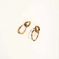 Patterned Double Oval Drop Earrings