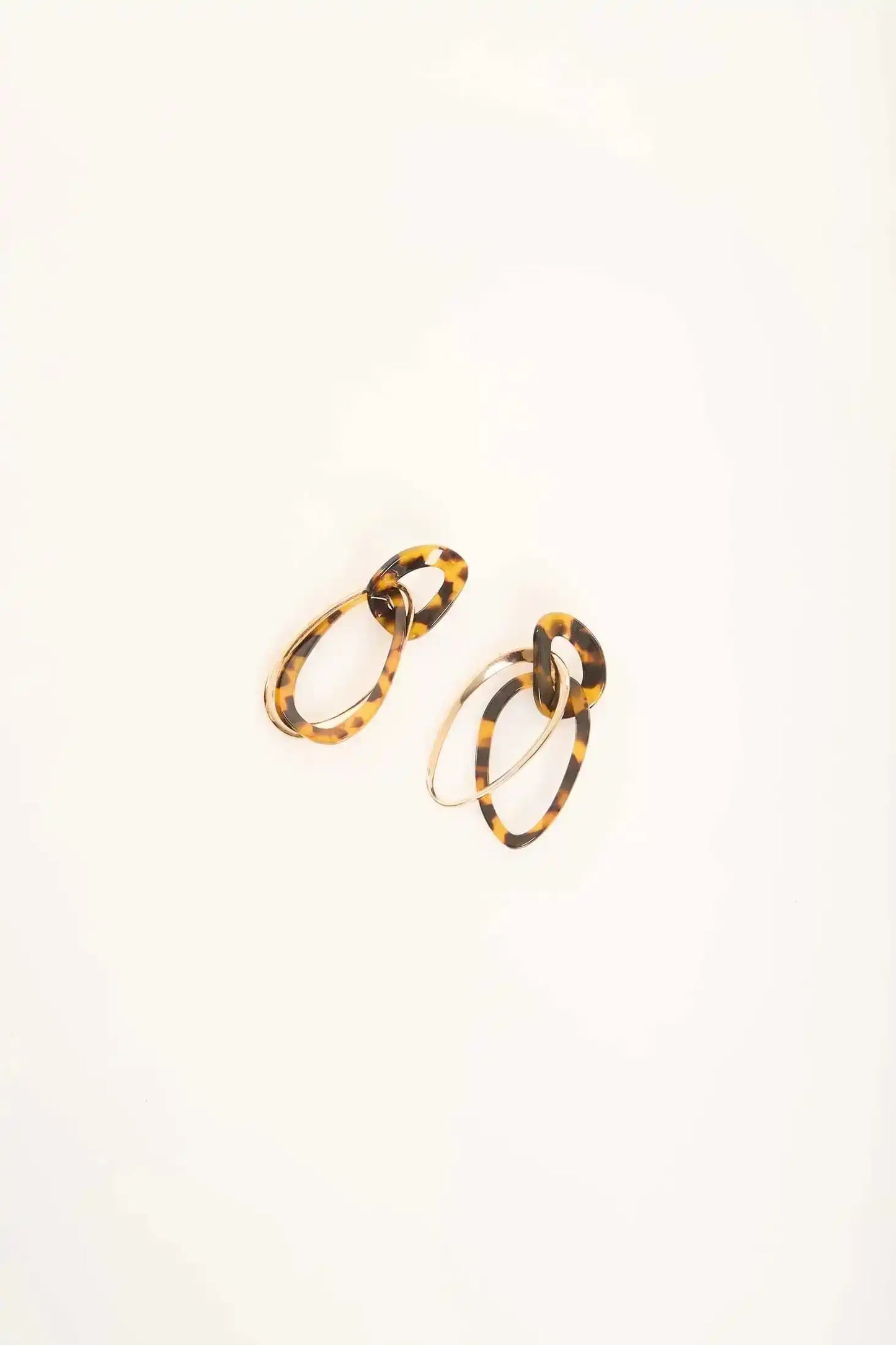 Patterned Double Oval Drop Earrings