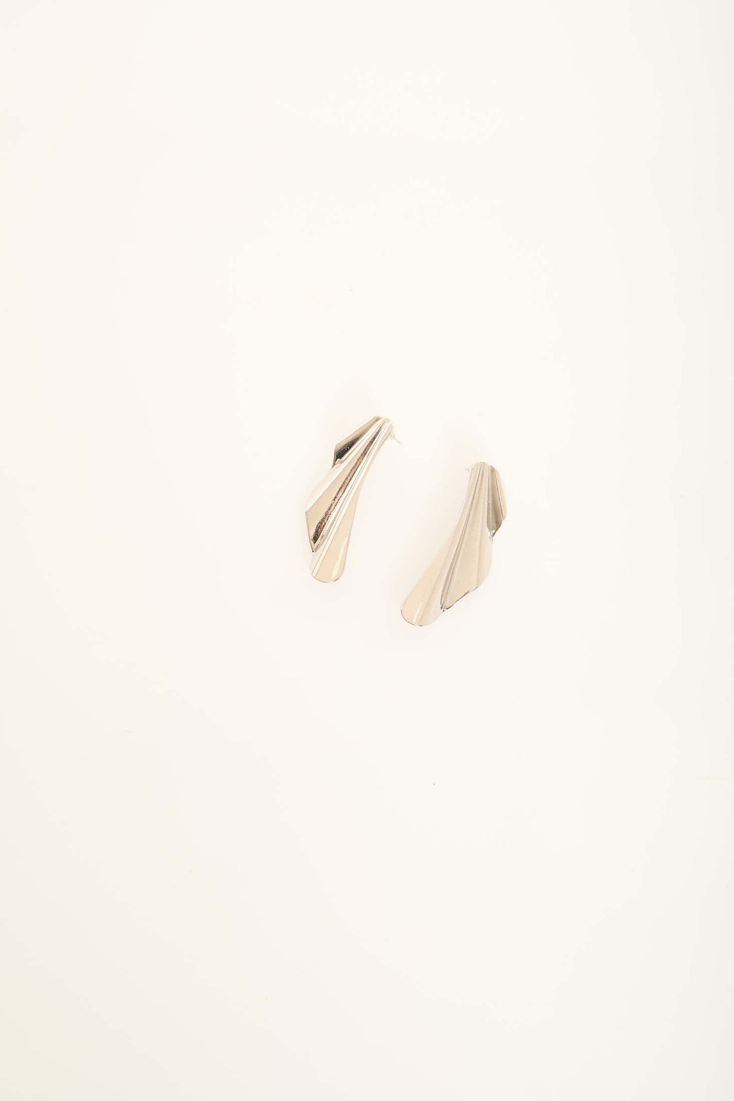 Folded Metal Statement Earrings