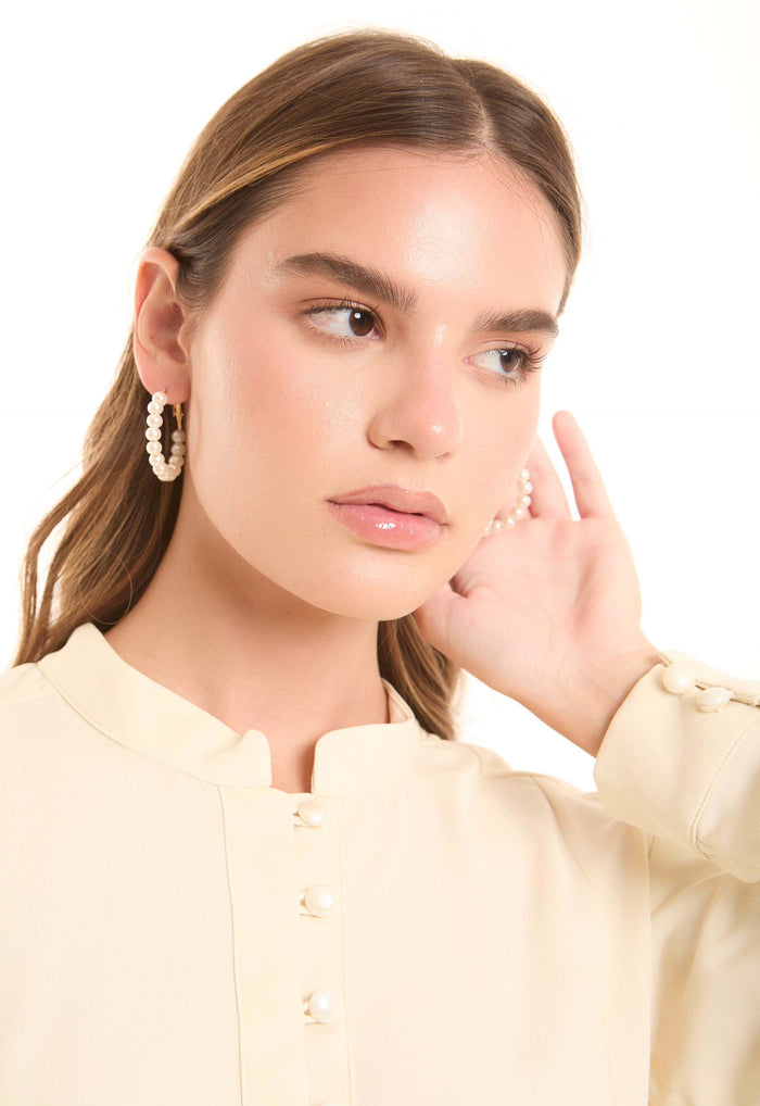Pearl Hoop Earrings