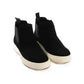 Genuine Leather Half Boot with Elastic Side Panels