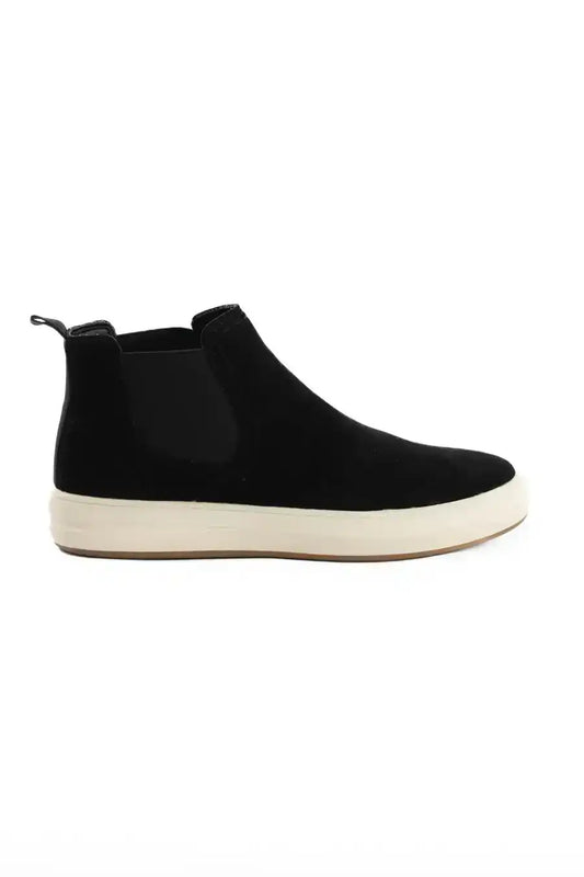 Genuine Leather Half Boot with Elastic Side Panels