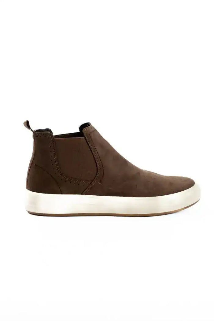 Genuine Leather Half Boot with Elastic Side Panels