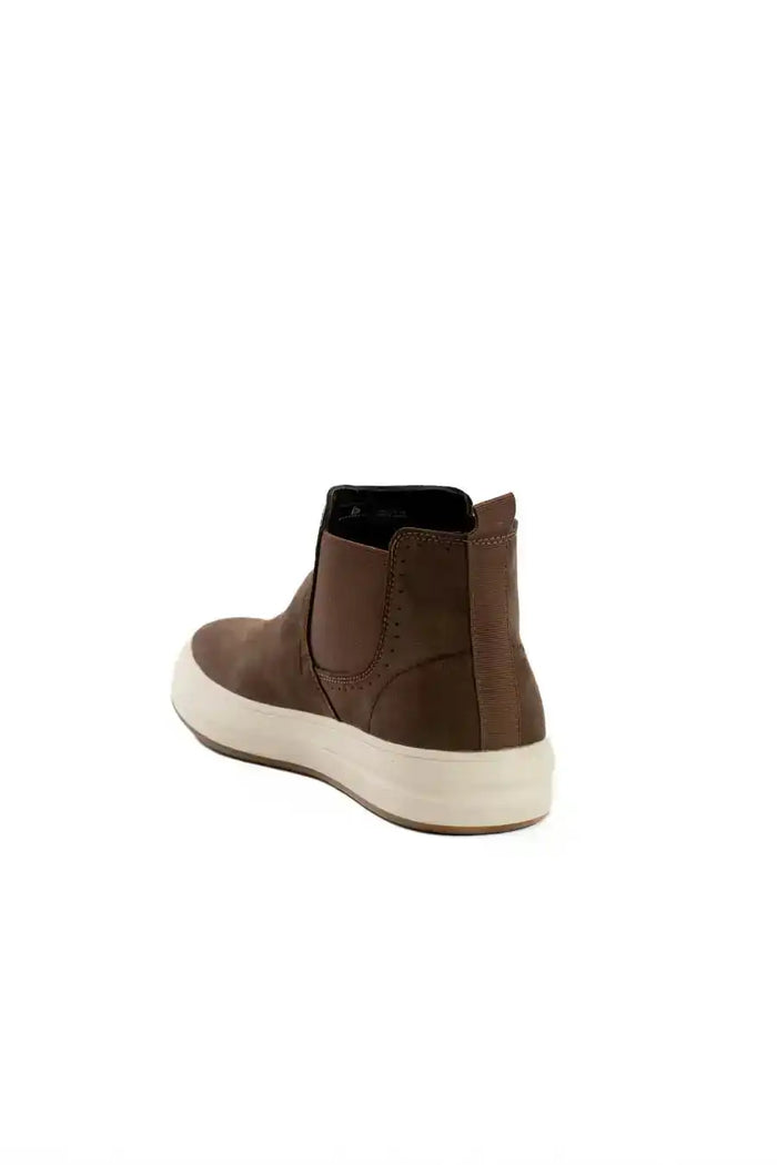 Genuine Leather Half Boot with Elastic Side Panels