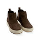 Genuine Leather Half Boot with Elastic Side Panels