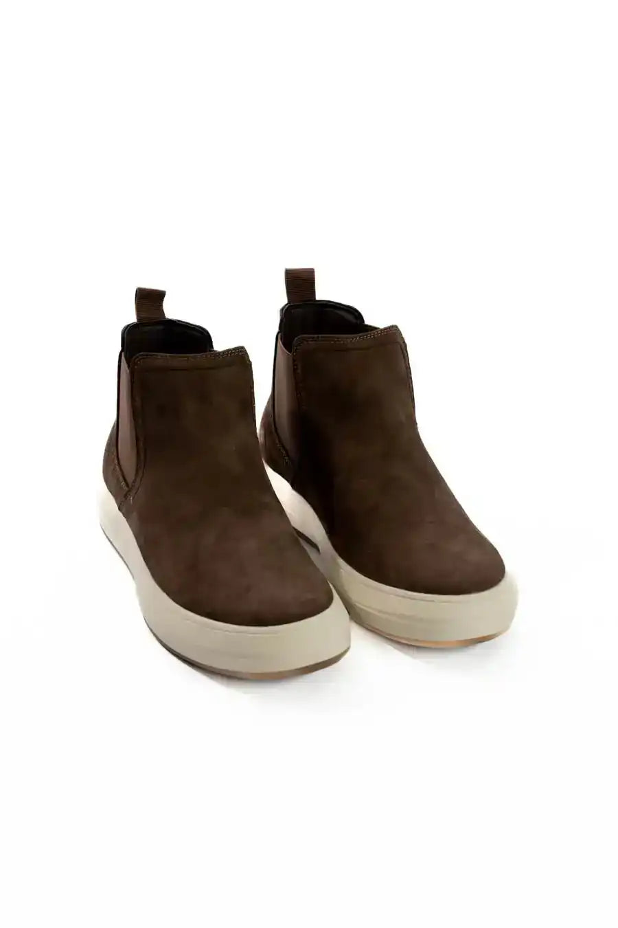 Genuine Leather Half Boot with Elastic Side Panels