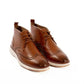 PU Leather Half Boot with Brogue Detailing